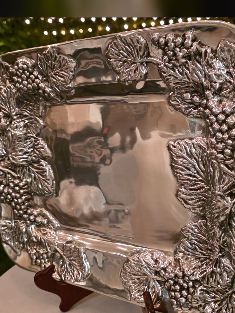 Luxury Grape Vine Serving Tray | Large Metal Platter | Made in Mexico (Signed)